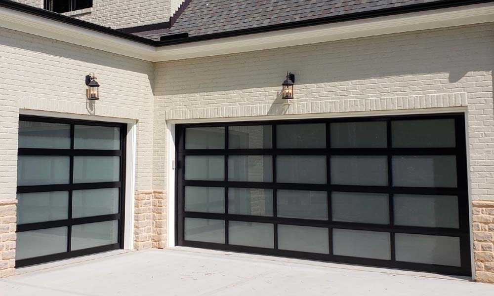 black contemporary garage doors