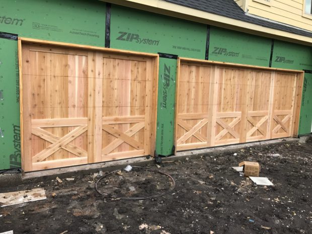 rough cedar unfinished garage door