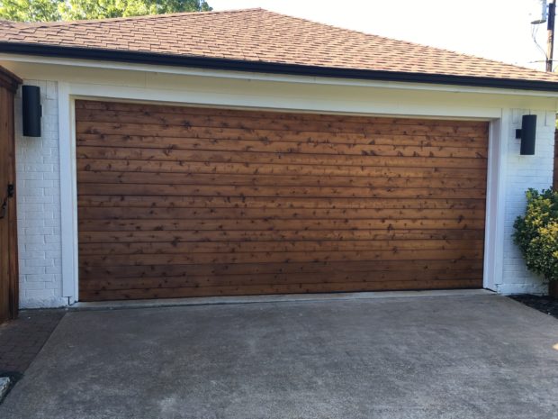 Rough cedar horizontal plank door