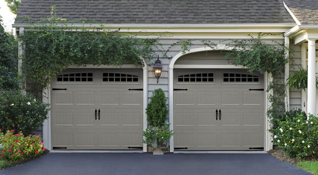 amarr heritage carriage house garage door with bead board panels