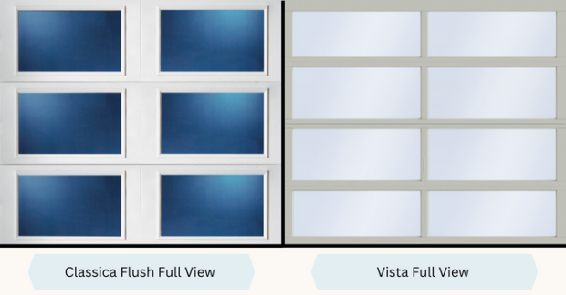 Flush vs. Vista garage door