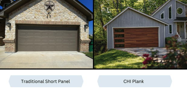 plank vs short raised panel garage door
