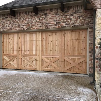 16 x 7 unfinished cedar garage door with x panels