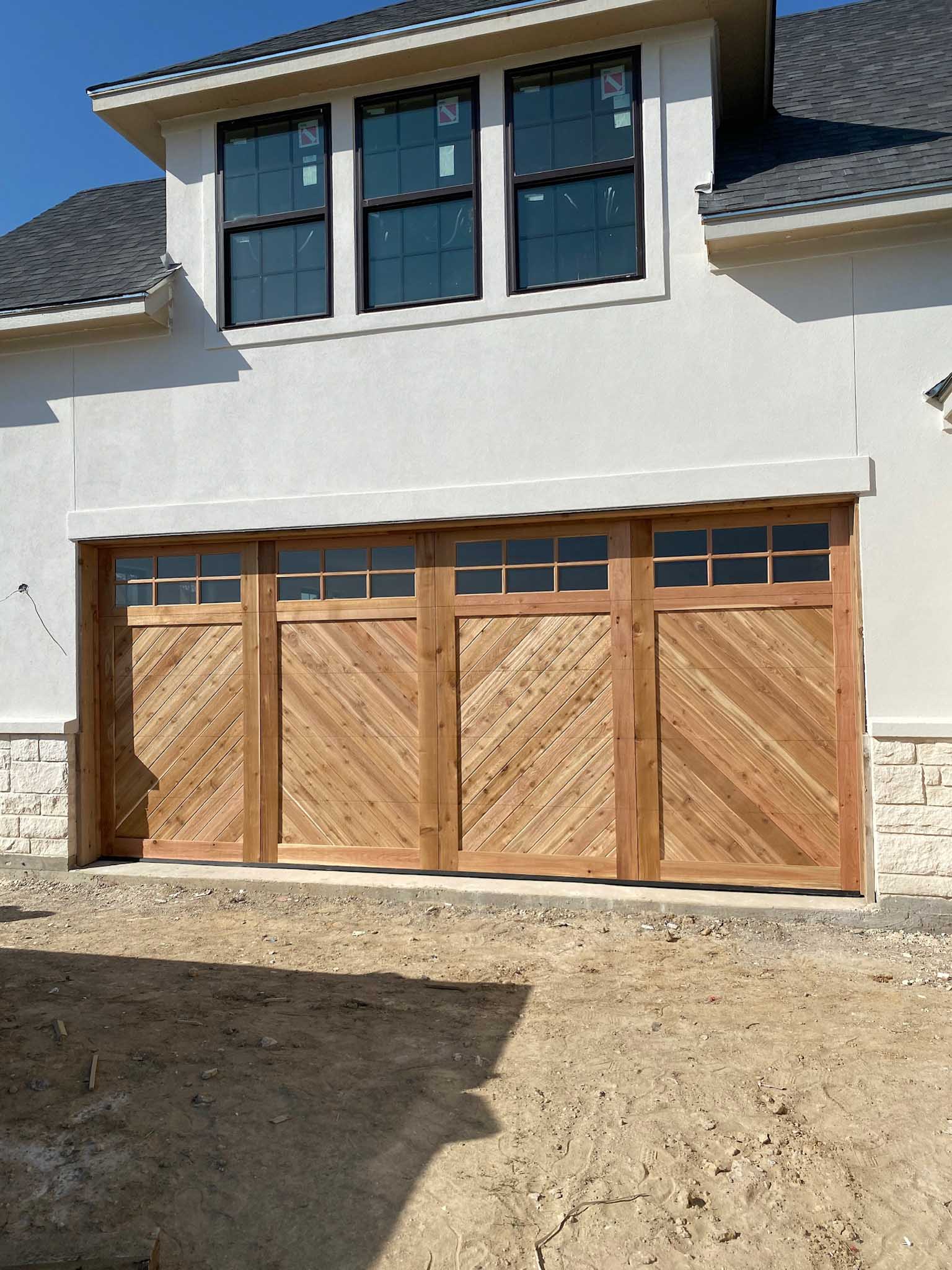 16x8 Cedar Chevron Garage Door