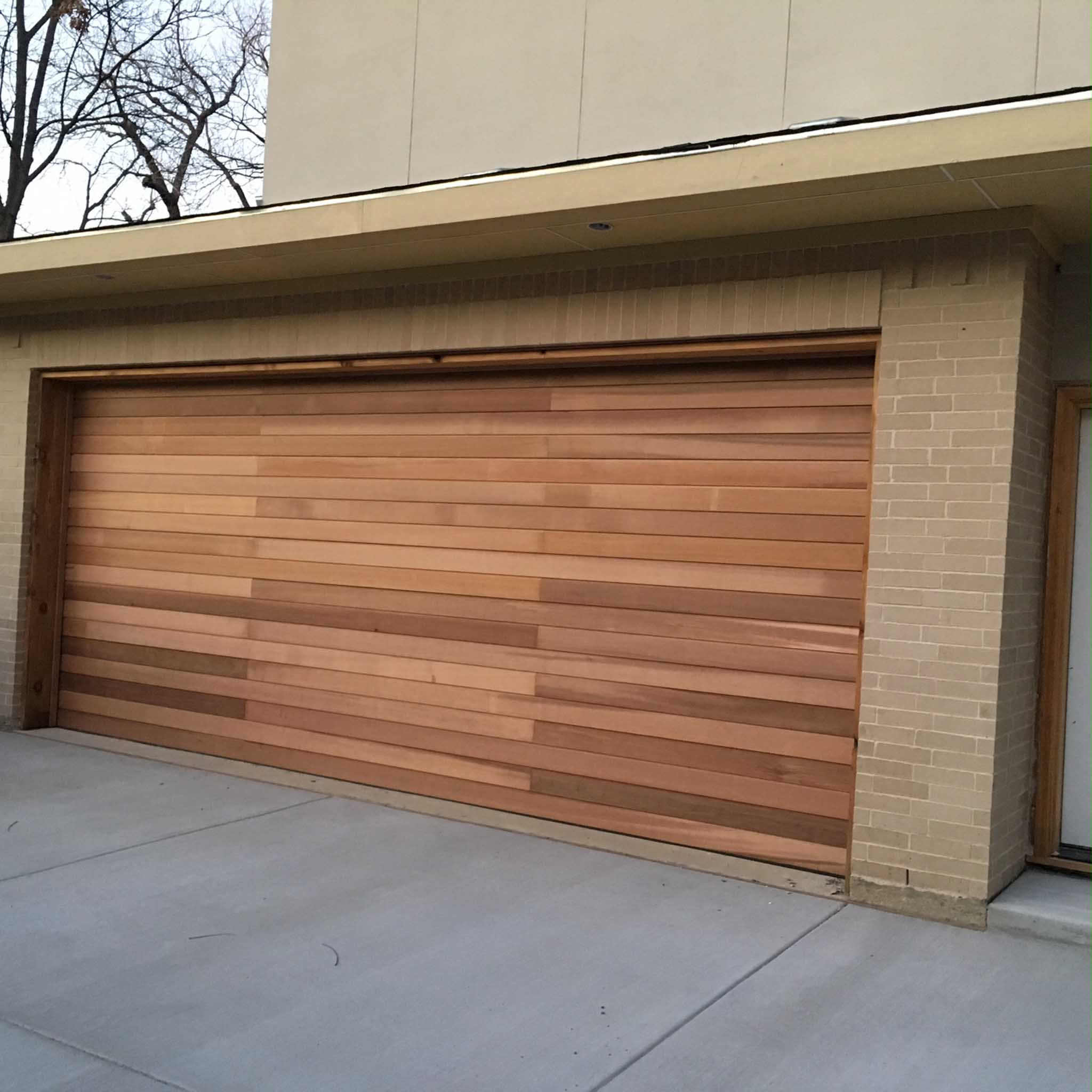 Butt Edge Clear Cedar Garage Door - Modern Horizontal Plank