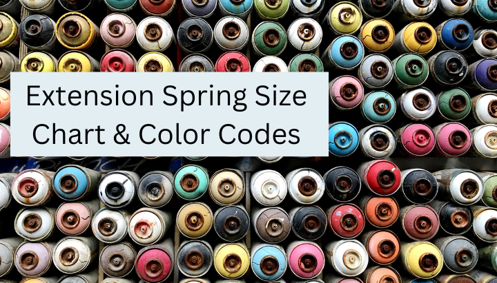 extension spring size chart & color codes