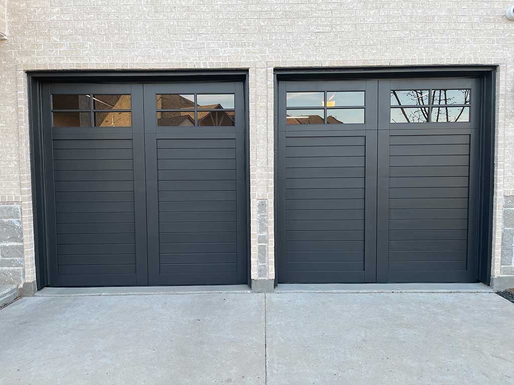 black farmhouse garage doors