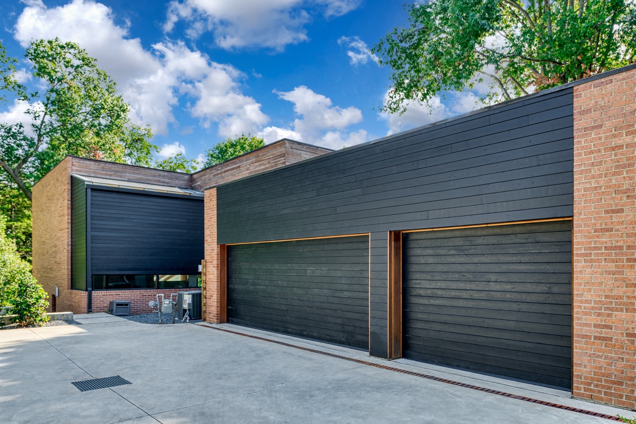 shou sugi ban garage doors