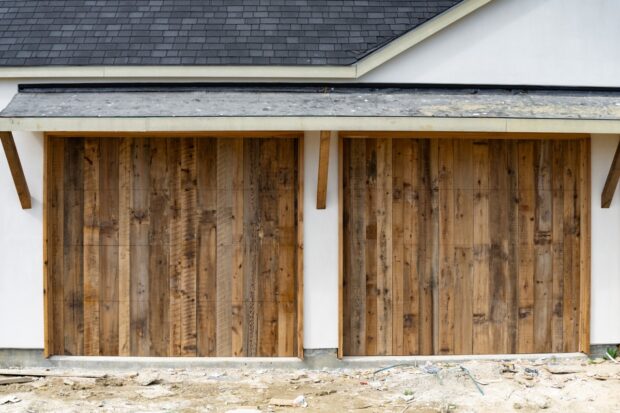 9x8 vertical plank barn wood garage doors