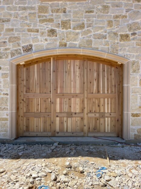 10x8 arched top cedar garage door