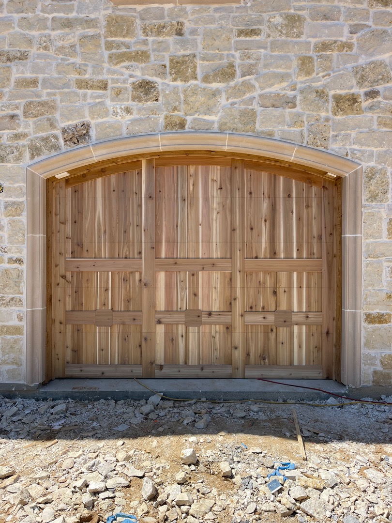 10x8 arched top cedar garage door