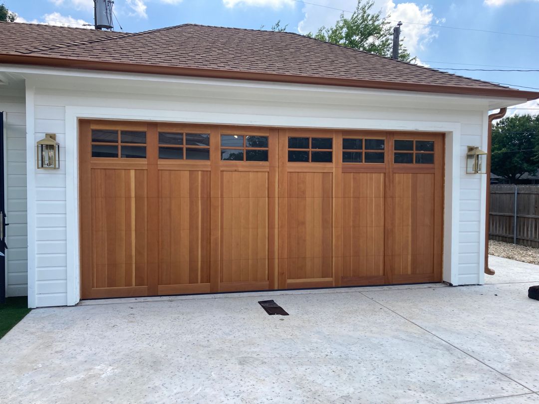 18x9 douglas fir garage door with clear stain
