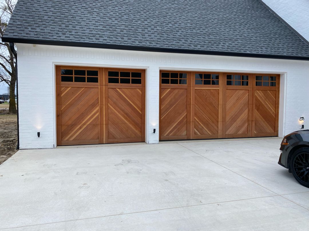 9x8 and 16x8 chevron garage door with glass