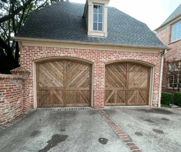 arched top cedar chevron garage doors