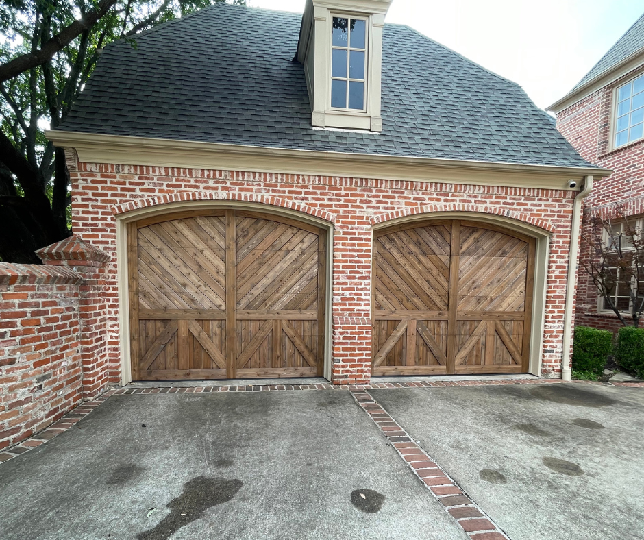 arched top cedar chevron garage doors