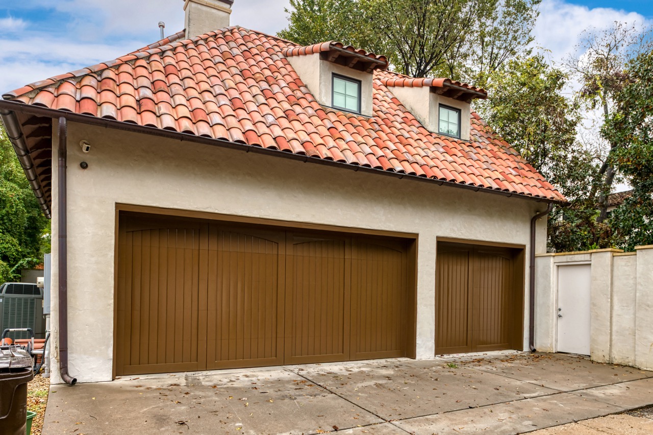 glossy wood garage door