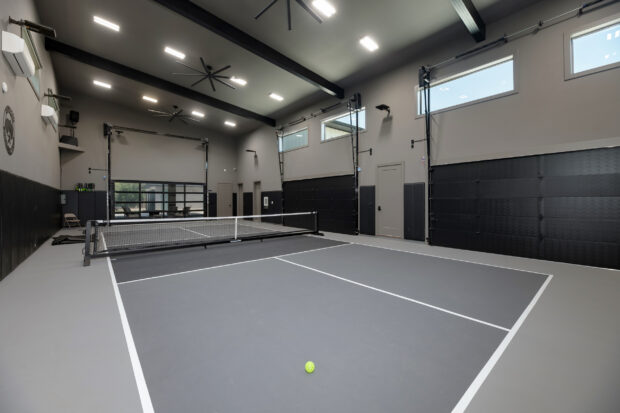 garage doors for a pickleball court